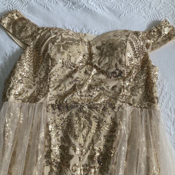 Faeriesty Sequin Tulle Prom Dress Formal Gown Evening Party size 22 - Picture 4 of 15